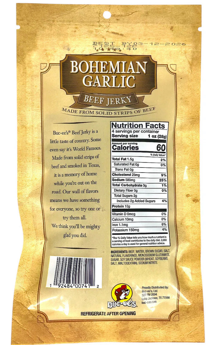 Buc-ee’s Bohemian Recipe Garlic Beef Jerky